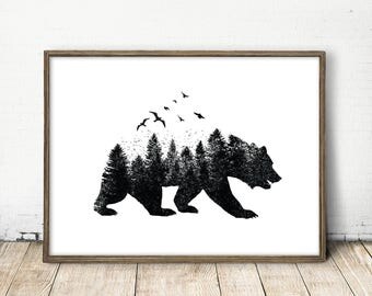 Bear Wall Art polar bear wall art bear illustration mother and child art Bear Wall Art polar bear wall art bear illustration mother and child art