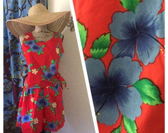 Vintage 80's Hawaiian Playsuit sz Large