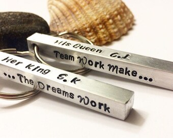Set 4 sides keychain costumed for couples costume this