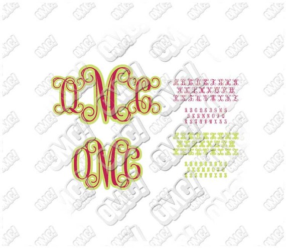 Download Vine Shadow Monogram Font svg dxf eps jpeg layered by ...