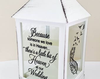 Wedding remembrance gift, remembering a loved one at a wedding, memorial lantern, memorial candle, wedding lantern, wedding candle, wedding