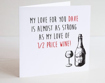 Funny wine card | Etsy