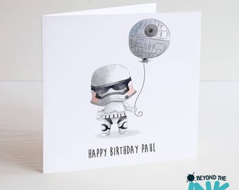 Personalised Star Wars Stormtrooper Birthday Card - 2 Designs