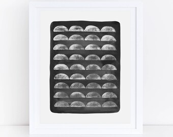 Black And White Abstract Art, Geometric Print, Geometric Watercolor Print, Black and White Wall Art, Watercolor Printable Art, Art Print