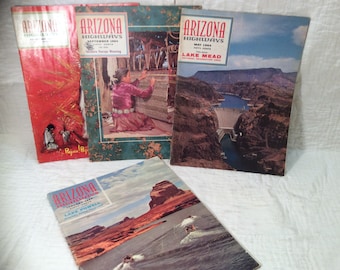 Vintage 1964 Arizona Highways magazines, lot of 4 issues January, May, September, and December old books photos history