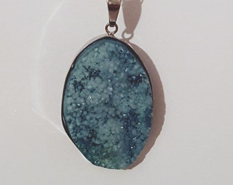 Blue Drusy Quartz Necklace