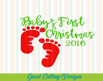 Christmas SVG Cut File Baby's First svg DXF cut file Cricut svg Silhouette svg Vinyl Cut File Digital cut file Cricut cut file dxf files