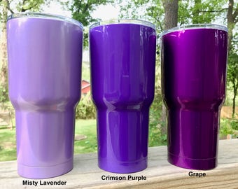 tumbler powder coated camo rtic customized stainless steel purple tumblers wine monogrammed