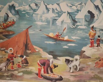 French vintage school educational poster