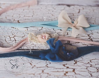 Newborn Headband, Bow Headband, Lace Bow Headband, Baby Flower Headband, Newborn Baby Photography Prop, Photography Prop