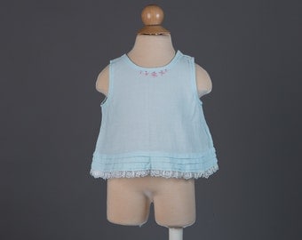 vintage 1960s baby blouse | blue tank top