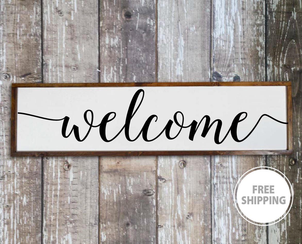 Welcome sign for front porch Home decor signs Living  room