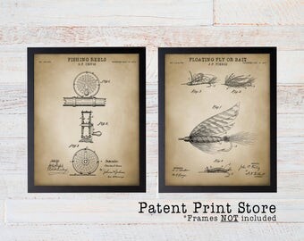 Fly Fishing Patent Prints. Fishing Wall Art. Fly Fishing Art. Fishing Patent Print. Fishing Art. Inventions. Fishing Reel. Gift for Him. 137