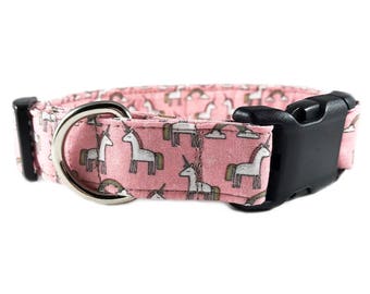 Pink Unicorn Dog Collar For Girl Cat Collar - Puppy Collar - Funny Dog Collar - Female Dog Collar - Tiny Dog Collar by Oh My Paw'd