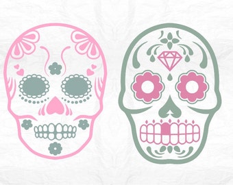 Sugar Skull SVG Clipart Cut Files Silhouette Cameo Svg for Cricut and Vinyl File cutting Digital cuts file DXF Png Pdf Eps