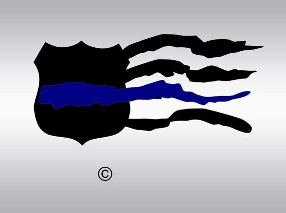 Download Police badge thin blue line SVG Clipart Cut Files Silhouette