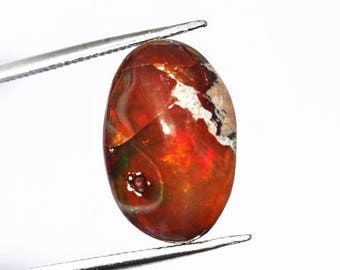 High Quality Natural Orange Flashy Mexican Fire Opal Cabochon, Size 16X12X7 MM, Jewellery Making, Pendant Cabochon, Loose Semi Precious 3260