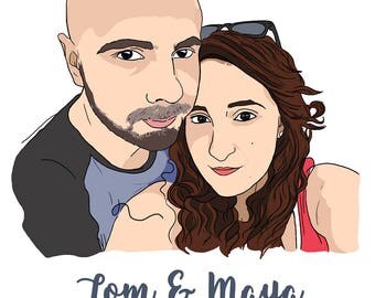 Personalised Family Portrait, Custom Portrait, Personalised Gift, Custom Portrait Illustration, Gift for Her, Gift for Him, Digital File