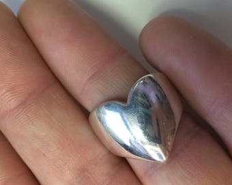 925 Sterling Silver Heart Ring size 6 3/4
