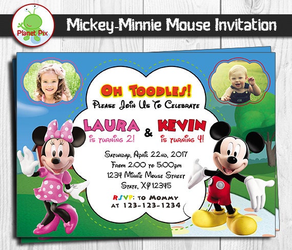 Mickey And Minnie Mouse Invitations For Twins 8