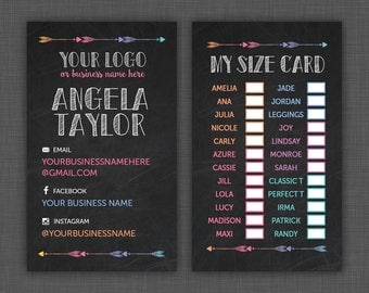 Lularoe Size Card, My Size Card, Lularoe Black, Custom Business Card