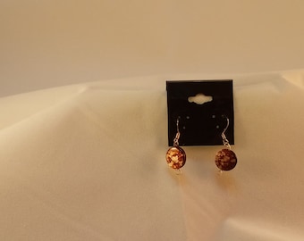 brown speckled earrings