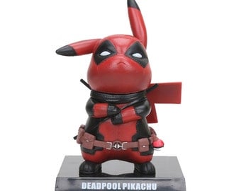 Deadpool Pikachu "Pikapool" Figurine, Pokemon Pikachu Deadpool Marvel Figure Collectible Model Toy