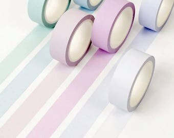 Macaron Rainbow Pastel Washi Tape Japanese Decorative Masking Adhesive Tape Diy Scrapbooking Tools Sticker Label