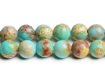 15,5" strand Aqua terra jasper aqua terra beads turquoise color bead turquoise jasper 8 mm snakeskin beads snakeskin jasper aqua terra stone