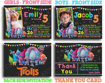 Trolls Invitation, Trolls Birthday Invite, Trolls Birthday Invitation, Trolls Birthday Party Invite, Trolls Party Printable, Trolls Invite