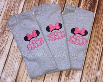 Monogrammed Tshirt* Monogram Shirt* Gifts for Her* Disney Family Shirt* Classic Minnie Ears* Disney Bound Shirt* Family Vacation Shirt*