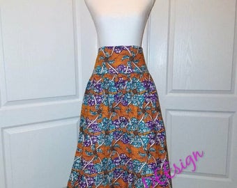 Ankara skirt, Midi skirt, Ankara fabric, African fabric, African midi skirt, African skirt, African print skirt, handmade skirt, wax fabric