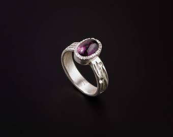 Pink Tourmaline Sterling Silver Ring
