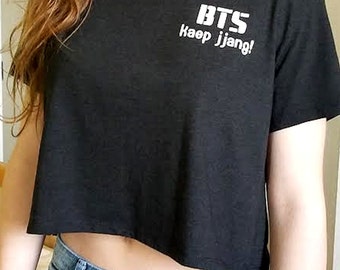 bts t shirt crop top