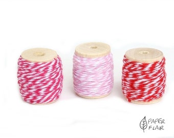Baker yarn of Baker's Twine red/pink/pink/white 33 m (PR-5)