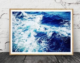imprimable moderne plage, , vagues, abstrait photographie en couleurs, , Instant Digital Download