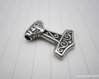 Stainless steel Thor hammer Pendant 3.7mm hole