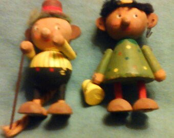 Vintage wooden Swedish handcrafted miniatures