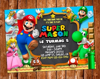 Mario Birthday Party Invitations Free 5