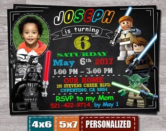 Lego Invitation, Lego Star Wars Invitation, Star Wars Invitation, Lego Star Wars Invite, Lego Star Wars Birthday, Lego, Star Wars Birthday