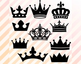 Crowns Svg, Crown dfx, Crown Clipart, silhouette Vector, Crown Cutfile, EPS cricut explore, silhouette cameo studio, Printable Crown PNG