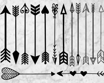 Arrows Svg Clipart, Hand drawn arrows svg, Handdrawn arrow, Boho Arrows eps & png files, Tribal arrows svg, Printable Arrows cutfile cricut