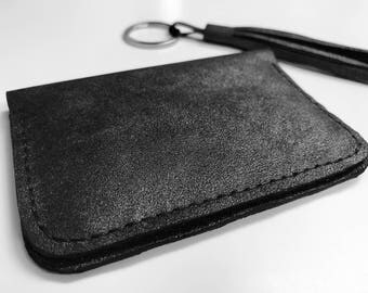LEATHER CARD CASE - Bifold wallet, Leather card wallet, Leather card holder, Business card case, Metallic leather, Minimalist