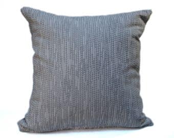 Gray Throw Pillow with Designer Fabric, Square Throw Pillow 18x18