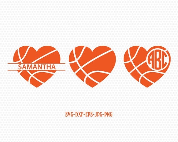 Download Basketball heart monogram framesbasketball svg basketball