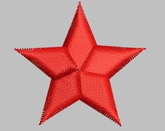 STAR embroidery design digitized file in 5 sizes