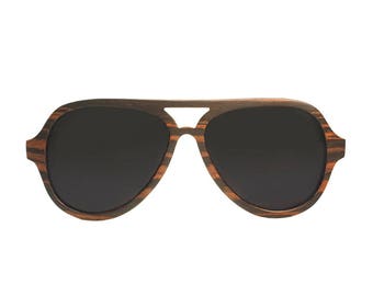 Wooden sunglasses | Aviator sunglasses | "MIAMI" wooden model | Glasses polarized and UV400 category 3 standards