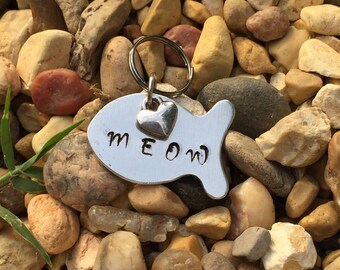 Meow Cat Tag Personalized Cat Tag Cat ID Tag Custom Pet Tag Funny Cat Tag Kitten Tag Cat Name Tag Unique Pet Tag Custom Pet Tag Cat Tags