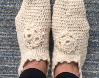 Handmade wool slipper socks
