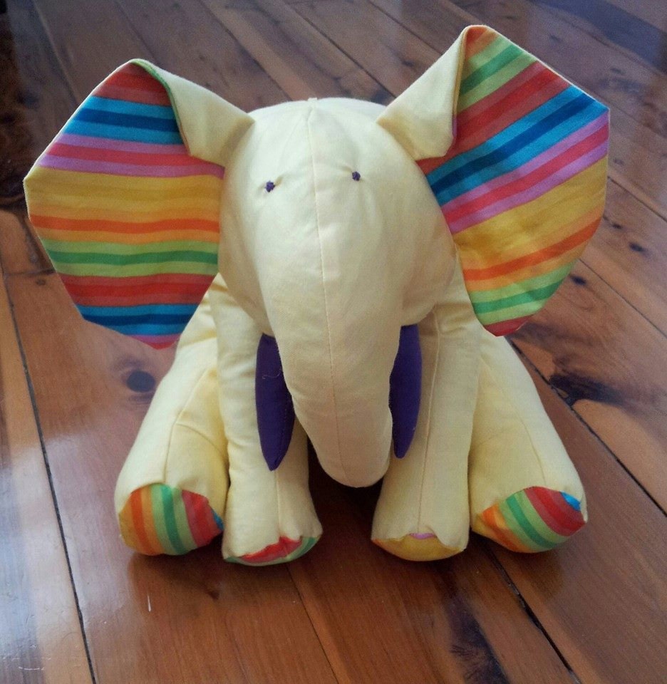 elephant pattern stuffed animal